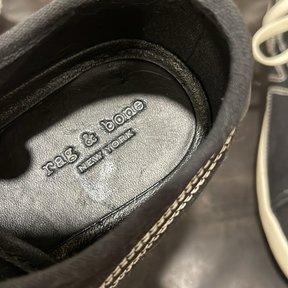 Rag and bone Black low top Retro Canvas Court Sneakers in size 7.5 - Picture 10 of 15